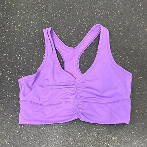 CRZ YOGA Purple Racerback Ruched Sports Bra